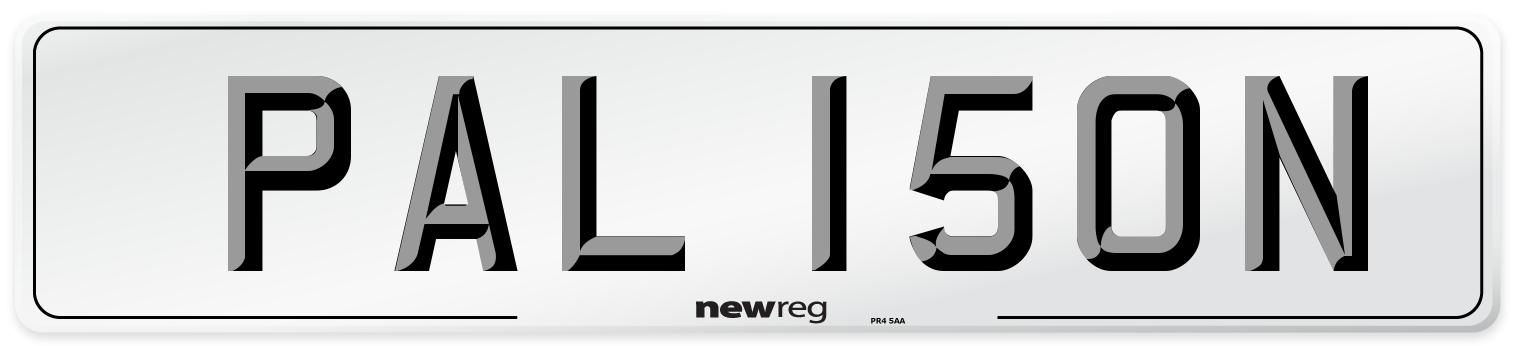 PAL 150N Number Plate from New Reg